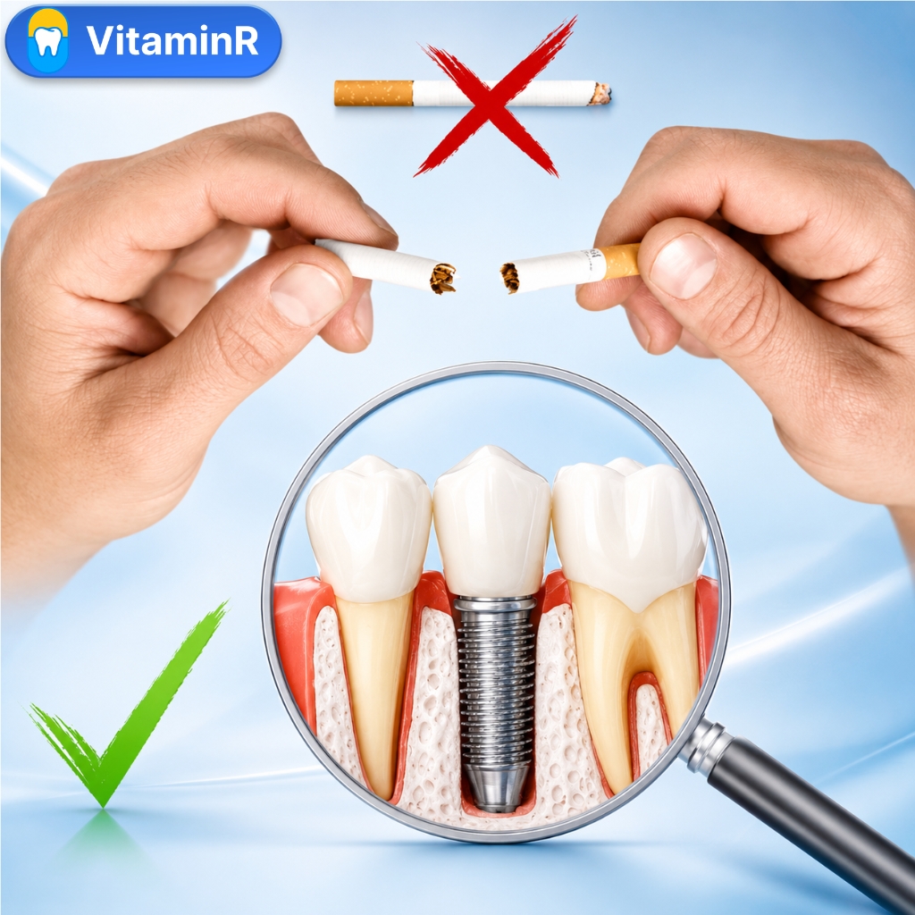 Hút thuốc lá làm tăng nguy cơ ảnh hưởng đến quá trình lành thương khi trồng răng Implant ở người loãng xương