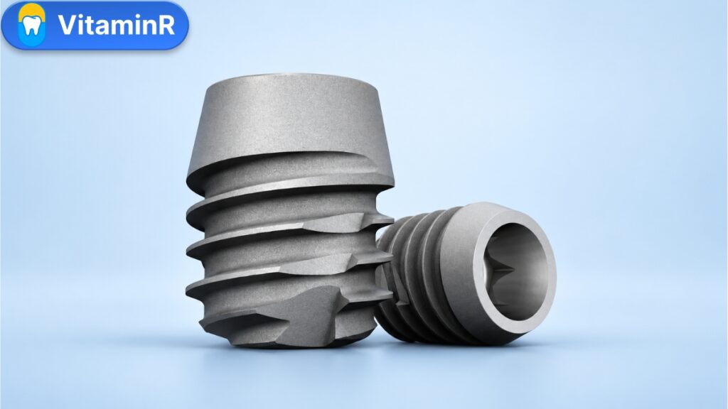 Hai trụ implant ngắn dùng phục hồi răng hàm tại Nha khoa VitaminR