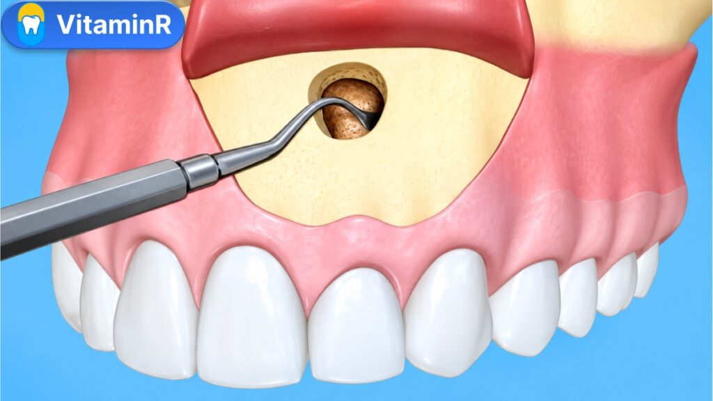 Dụng cụ tiếp cận vùng xương quanh chóp răng cửa hàm trên