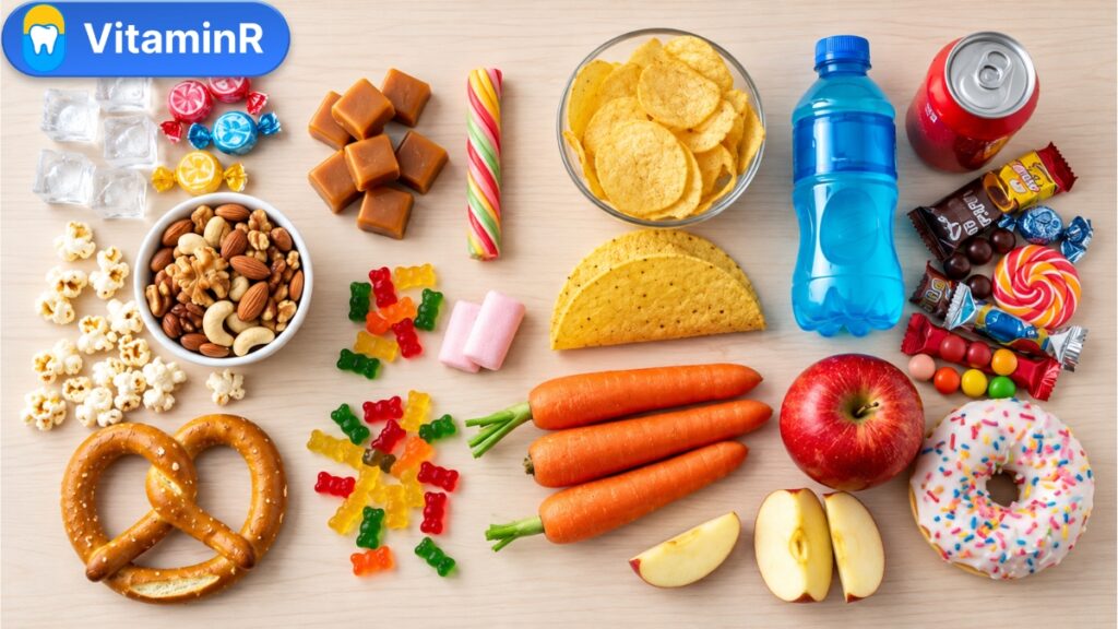 Thực phẩm cứng, dai, dính và nhiều đường cần hạn chế khi niềng răng